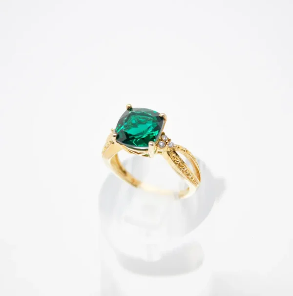 Cushion Cut Emerald Ring