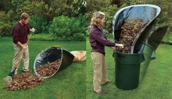 Foldable Leaf Collector and Bag for Garden Cleanup