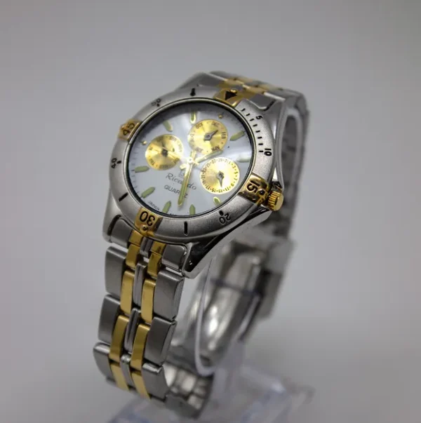 Ricardo White Face Gold Trim Watch