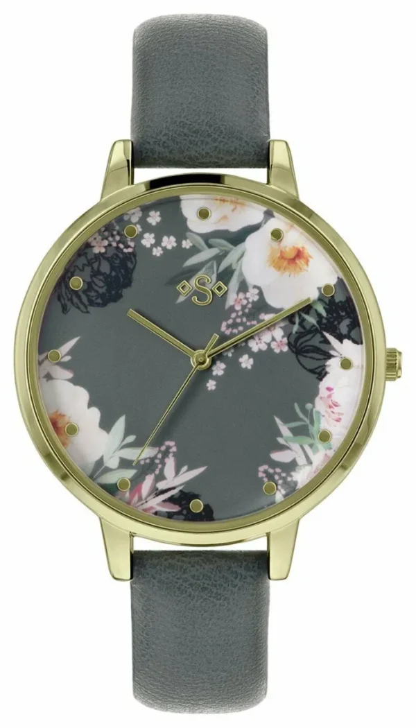 Spirit Ladies-Floral Dial Grey Strap